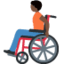 person in manual wheelchair: dark skin tone