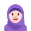 woman with headscarf: light skin tone