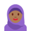 woman with headscarf: medium-dark skin tone