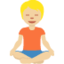 person in lotus position: medium-light skin tone