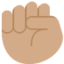 raised fist: medium skin tone