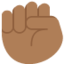 raised fist: medium-dark skin tone