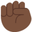 raised fist: dark skin tone